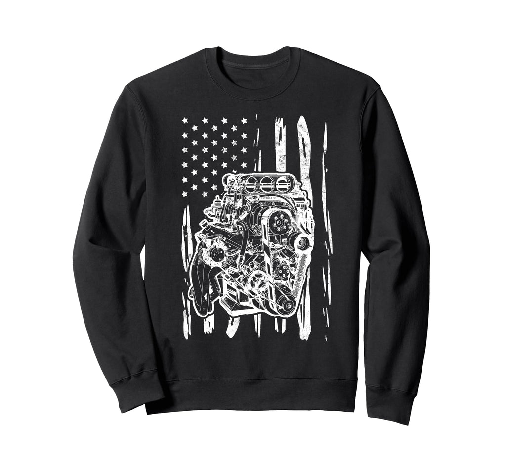 Us Flag Mechanic Dad Rrepair Sweatshirt - Casual Everyday Wear Men Women - T-Shirt, Sweatshirt, Hoodie