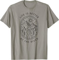 Life is Better at The River Minimalist Outdoor Nature - Adult & Kids T-Shirts, Sweatshirts & Hoodies apparel design preview 1