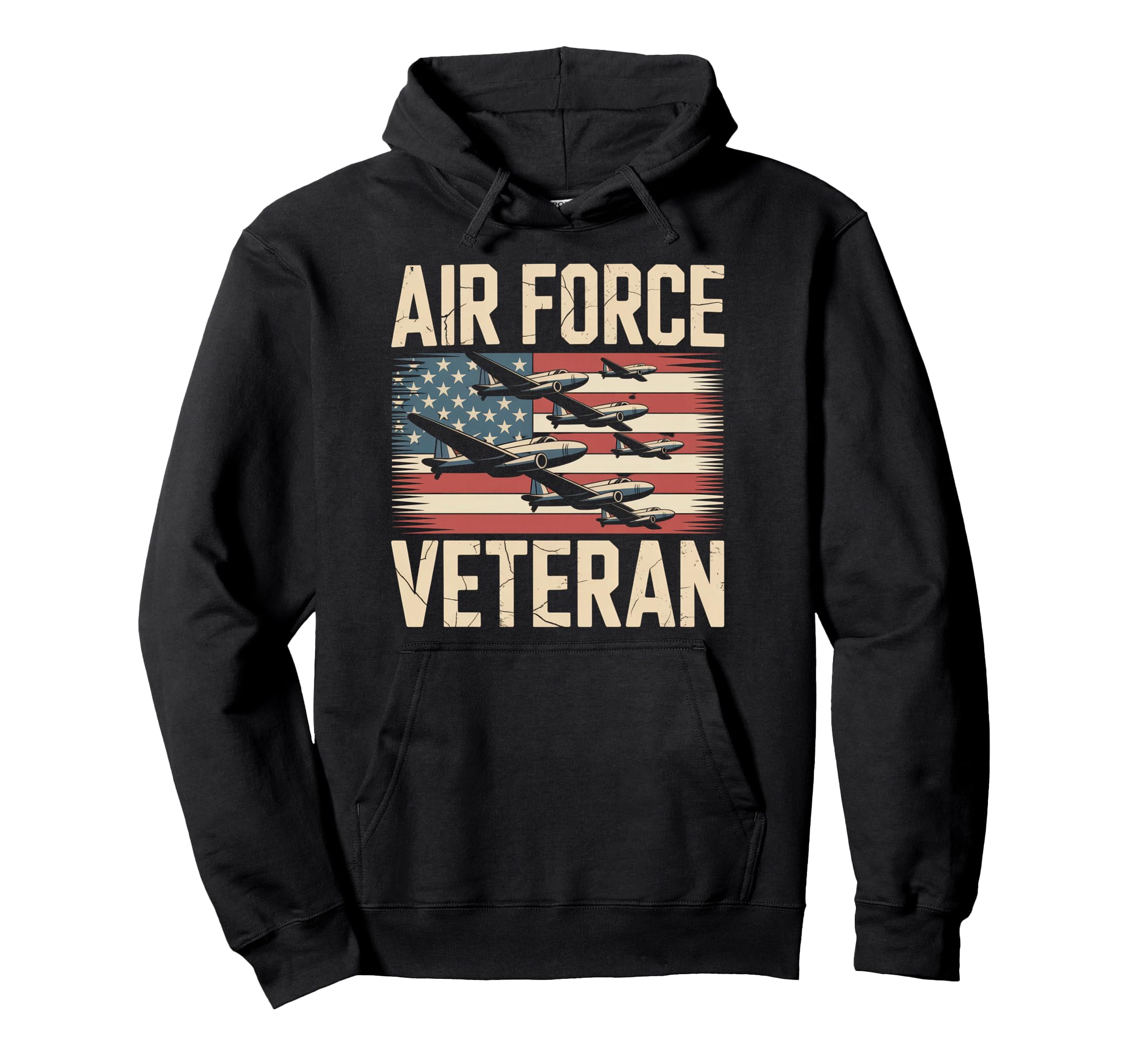 Air Force Veteran Us American Flag Hoodie - Fun Novelty Design for Adults - T-Shirt, Sweatshirt, Hoodie