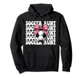 Soccer Aunt Soccer Auntie Coquette Bow Hoodie - Graphic Print for Adults - T-Shirt, Sweatshirt, Hoodie