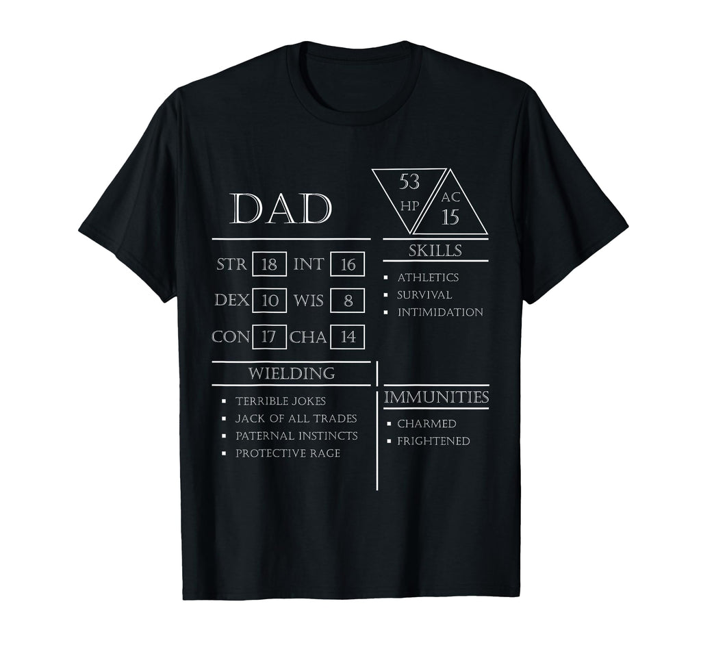 Roleplaying Dice Gamer Dragon Dad T-Shirt - Custom Art Print Men Women - T-Shirt, Sweatshirt, Hoodie