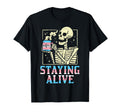 Transgender Skeleton Staying Alive T-Shirt - Minimalist Print Men Women - T-Shirt, Sweatshirt, Hoodie