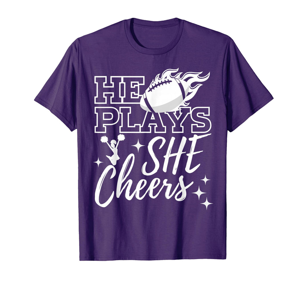 He Plays She Cheers High School T-Shirt - Aesthetic Graphic Unisex - T-Shirt, Sweatshirt, Hoodie