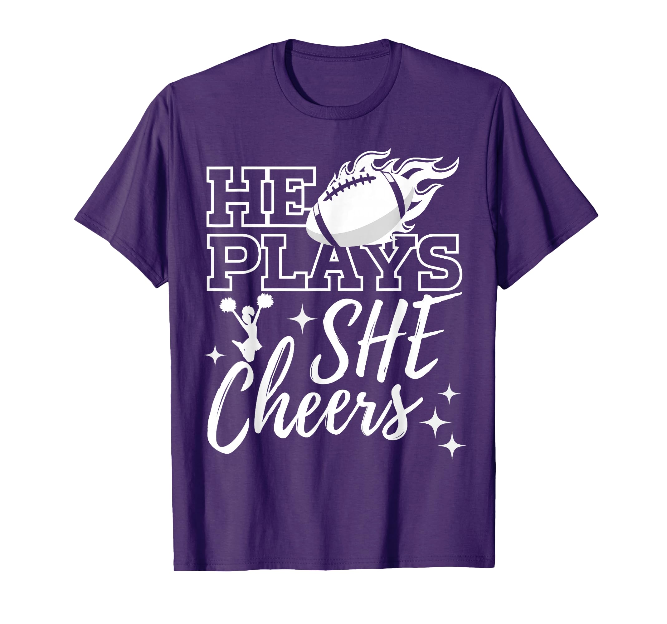 He Plays She Cheers High School T-Shirt - Aesthetic Graphic Unisex - T-Shirt, Sweatshirt, Hoodie