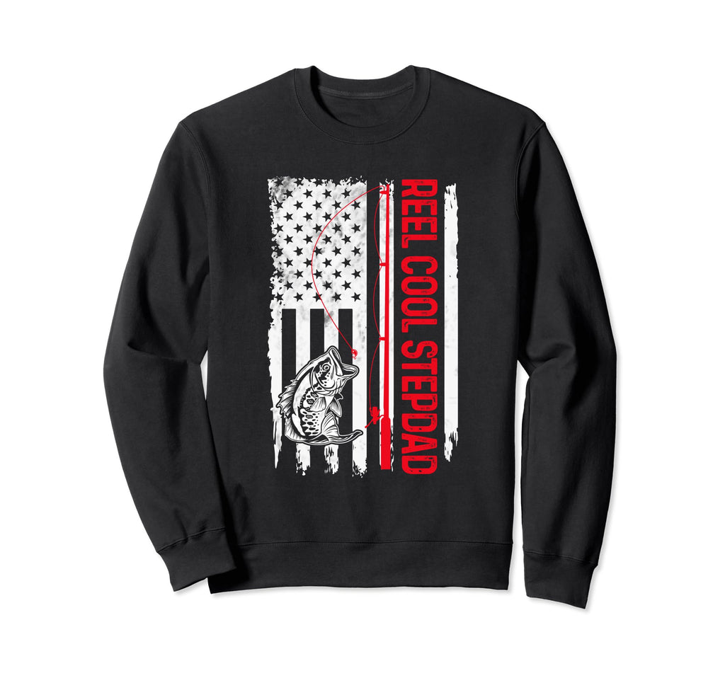 Mens Reel Stepdad Fishing American Sweatshirt - Graphic Print Men Women - T-Shirt, Sweatshirt, Hoodie