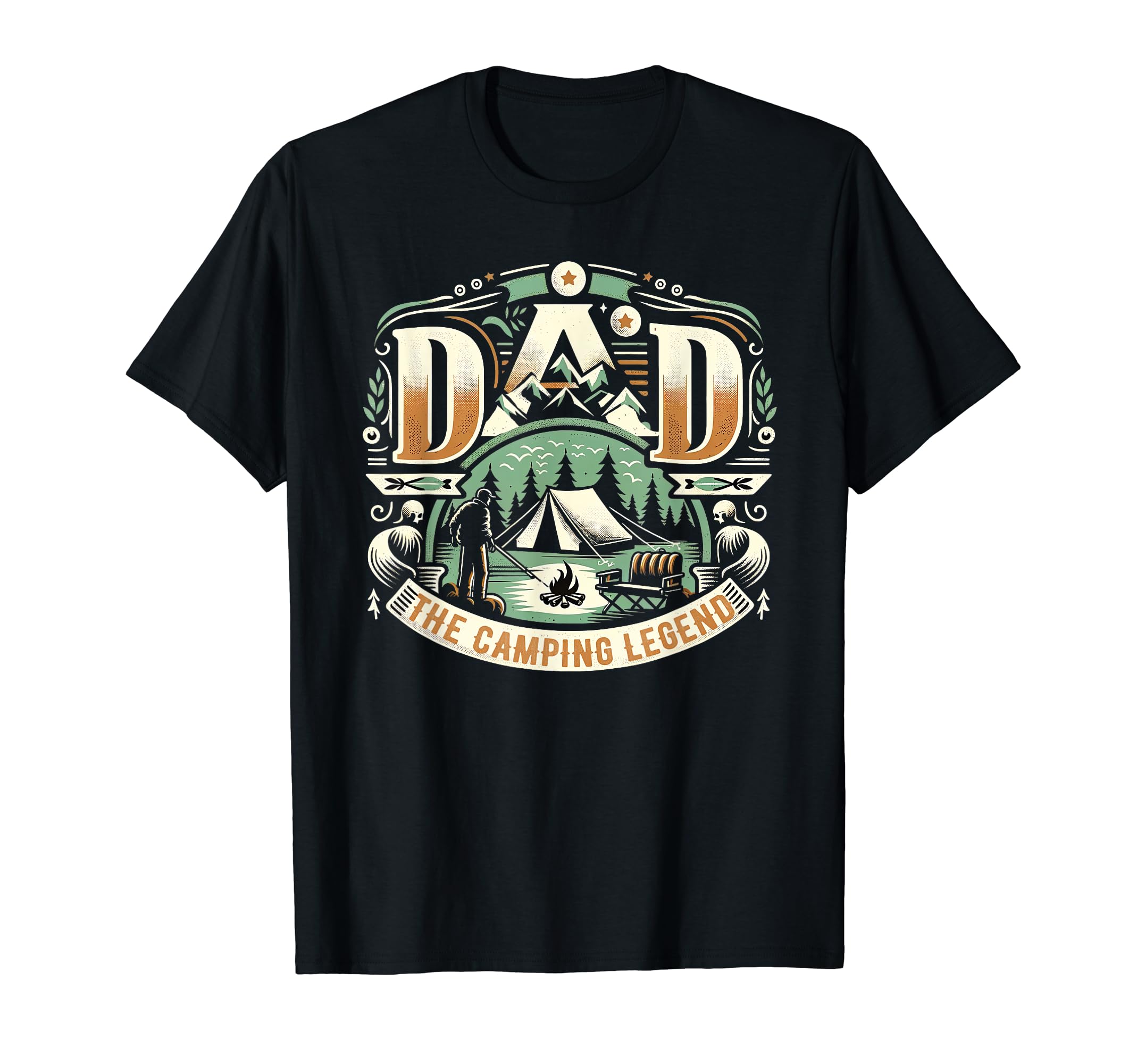 Dad Fathers Day Dad Camping Legend Dad T-Shirt - Custom Art Print Unisex - T-Shirt, Sweatshirt, Hoodie
