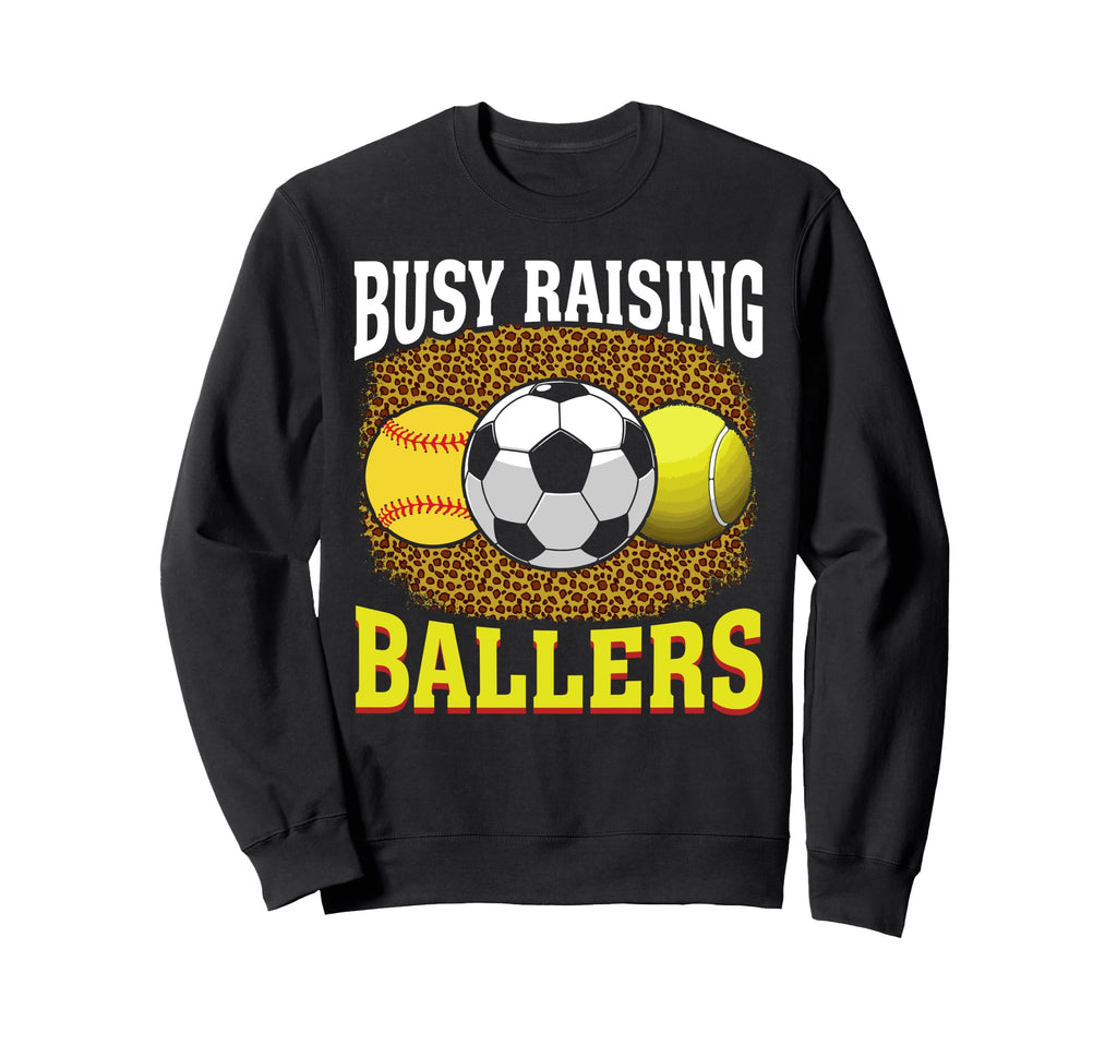 Busy Raising Ballers Softball Sweatshirt - Minimalist Print Men Women - T-Shirt, Sweatshirt, Hoodie