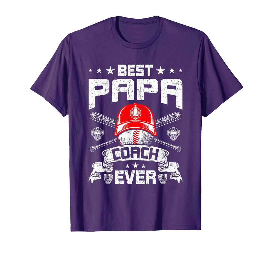 Best Papa Coach Ever Baseball Lover Dad T-Shirt - Graphic Print Men Women - T-Shirt, Sweatshirt, Hoodie
