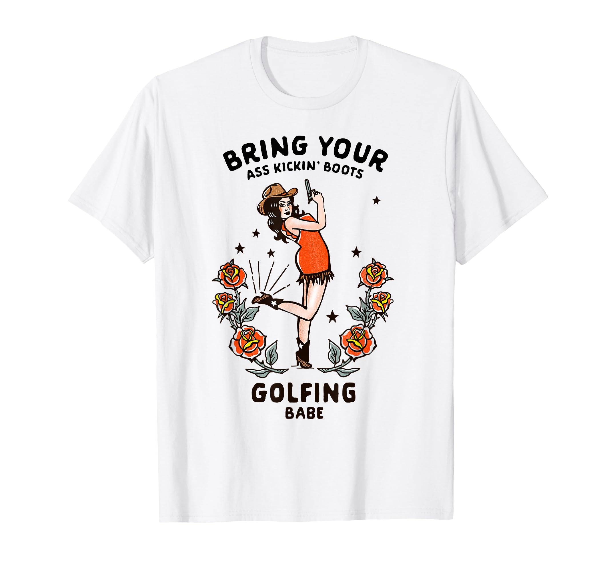 Funny Womens Golf Cowgirl Golfing Babe T-Shirt - Trendy Graphic for Adults - T-Shirt, Sweatshirt, Hoodie