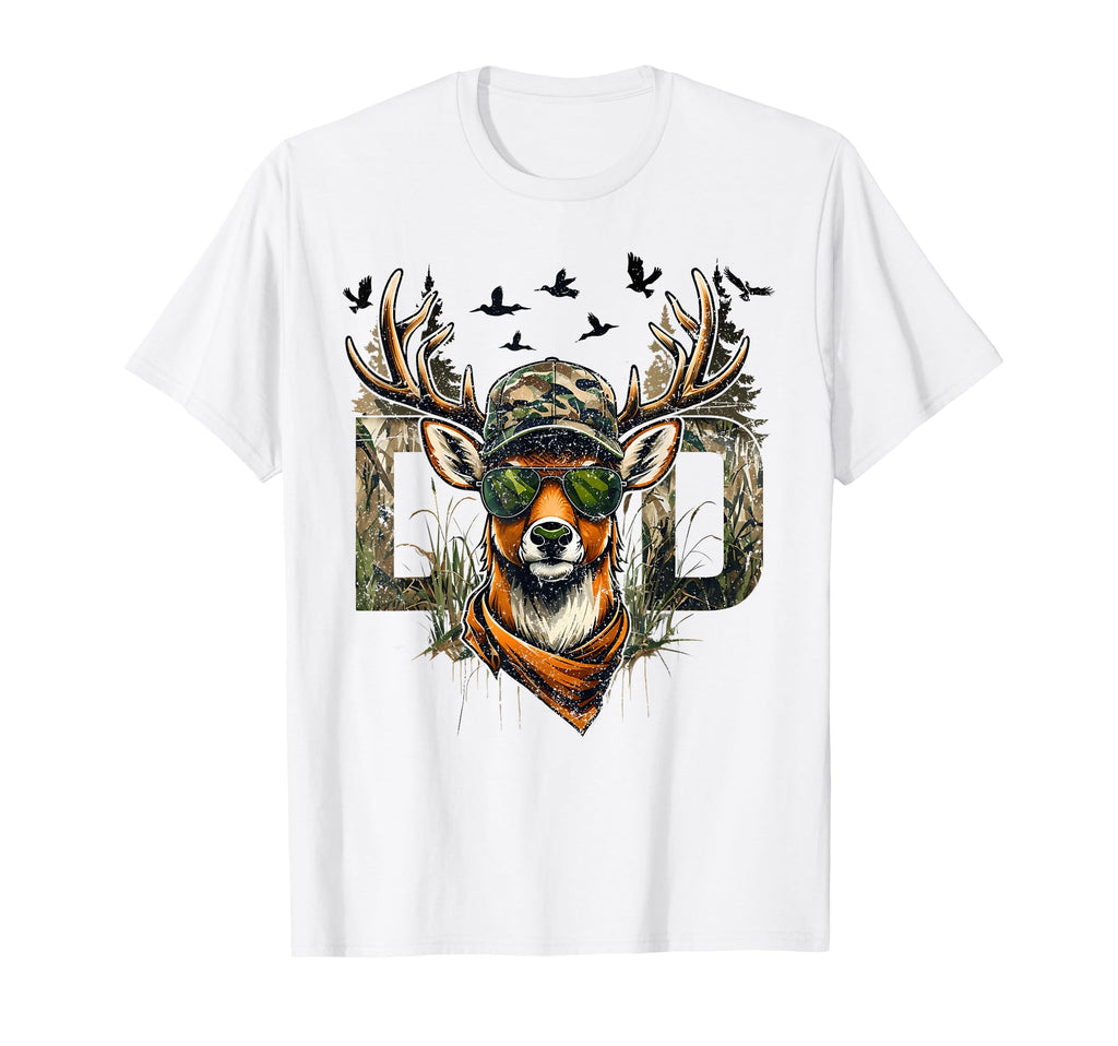 Old School Camo Dad Hunting Deer Fathers T-Shirt - Novelty Apparel Unisex - T-Shirt, Sweatshirt, Hoodie