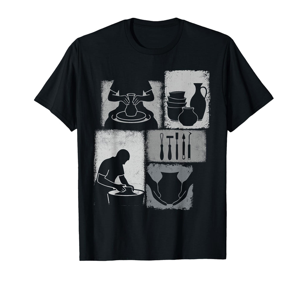 Pottery Collage Ceramist Artist Ceramica T-Shirt - Novelty Apparel Unisex - T-Shirt, Sweatshirt, Hoodie