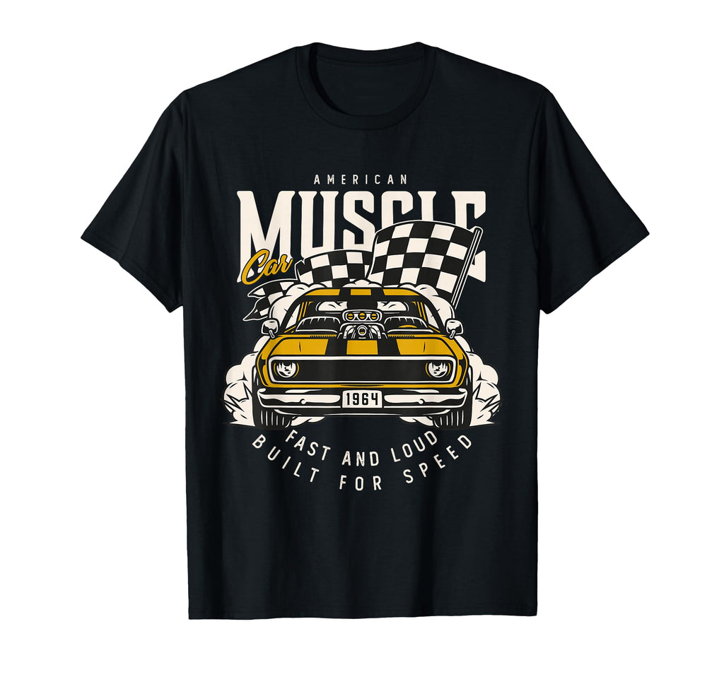 American Muscle Car Racing Flag T-Shirt - Streetwear Style Men Women - T-Shirt, Sweatshirt, Hoodie