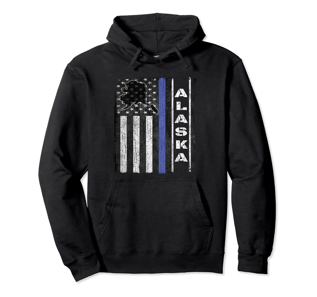 Alaska Thin Blue Line Police Week Cop Usa Hoodie - Streetwear Style Unisex - T-Shirt, Sweatshirt, Hoodie