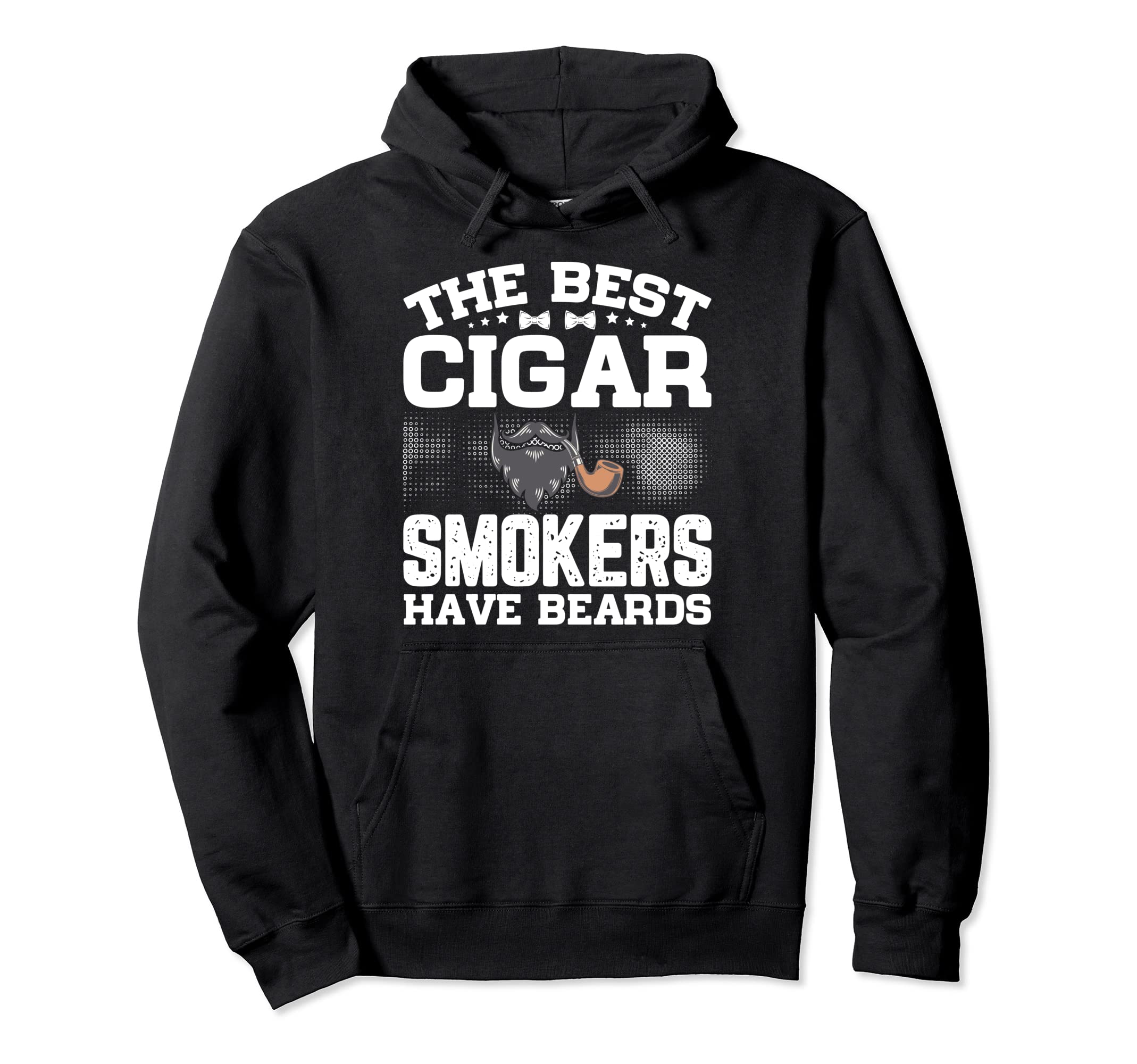 Bearded Cigar Smoker Smokers Party Hoodie - Minimalist Print Men Women - T-Shirt, Sweatshirt, Hoodie