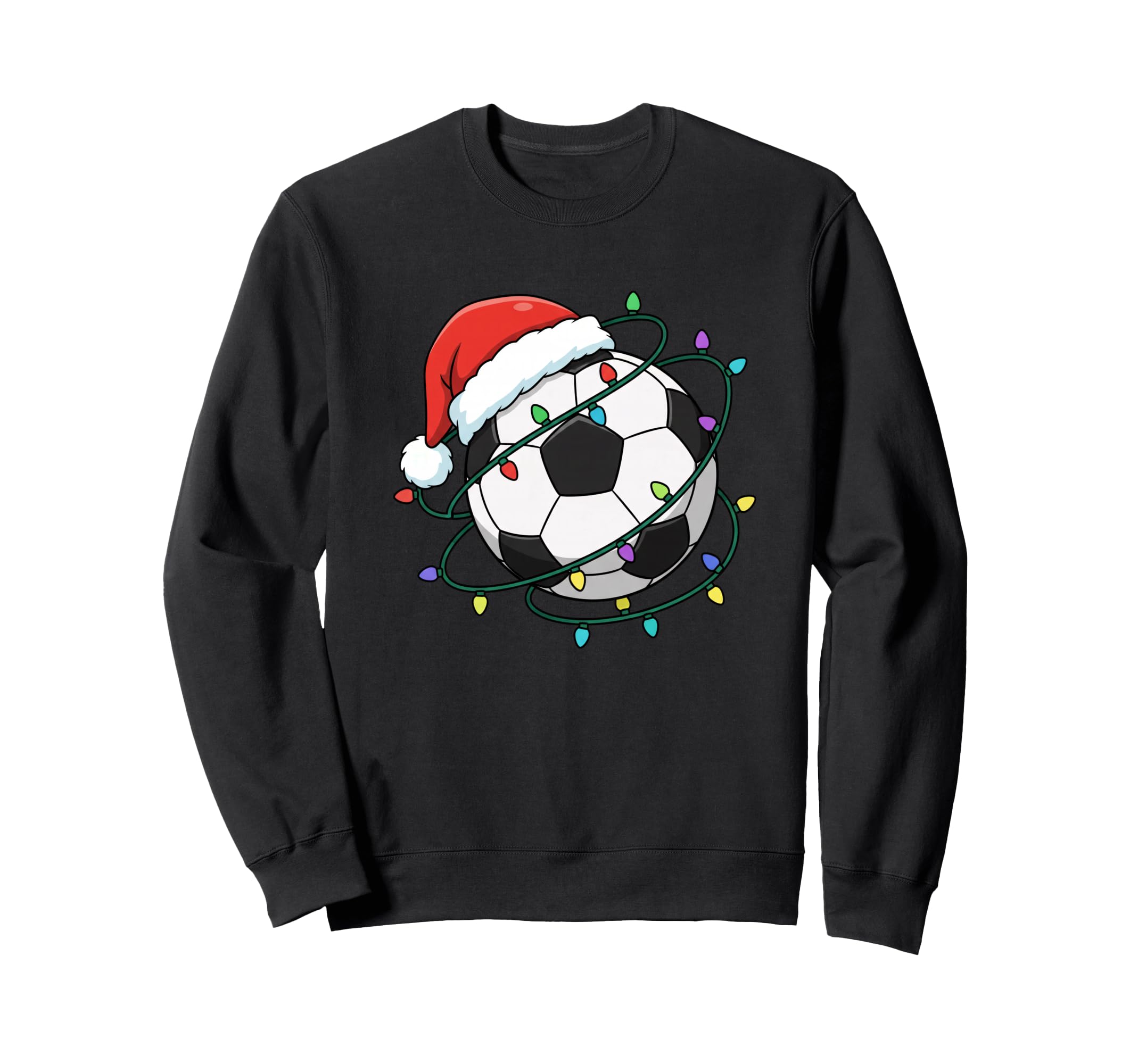 Soccer Santa Ball Lights Holiday Sweatshirt - Streetwear Style Men Women - T-Shirt, Sweatshirt, Hoodie