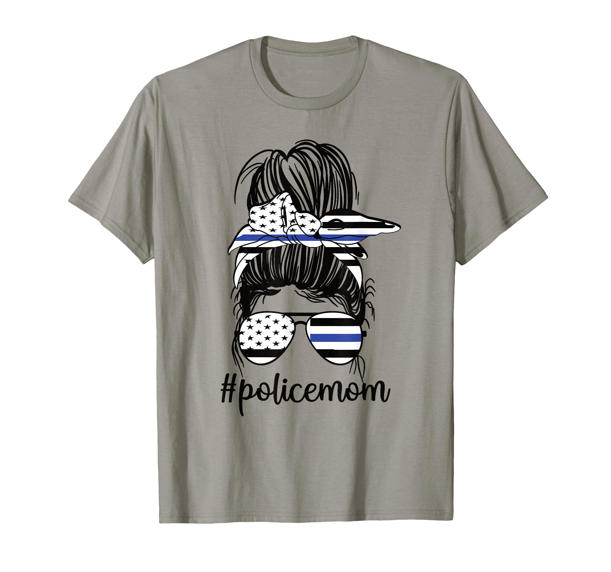 Police Mom Messy Bun Police Officer T-Shirt - Aesthetic Graphic Men Women - T-Shirt, Sweatshirt, Hoodie