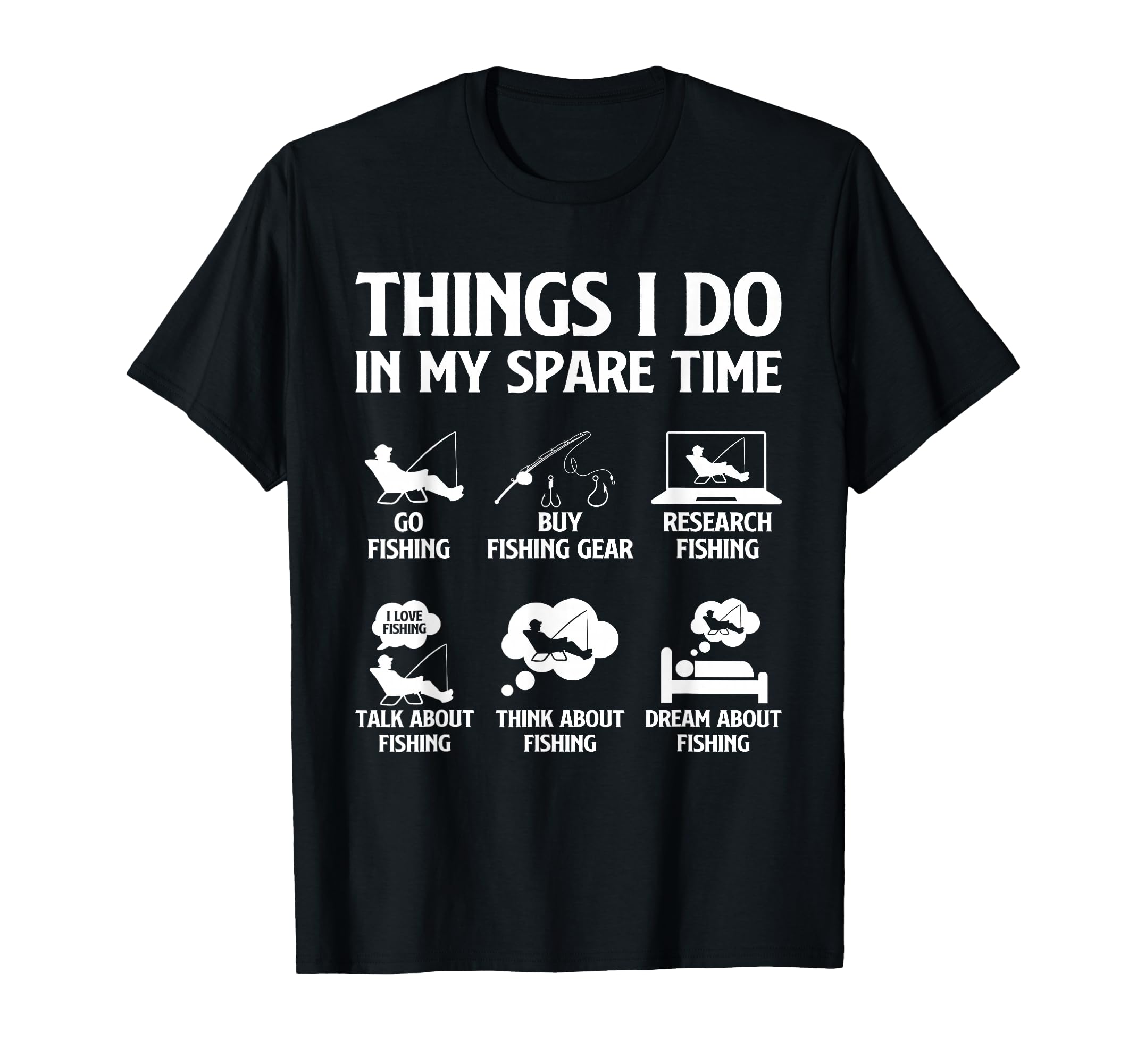 Things I Do My Spare Time Fishing Bass T-Shirt - Trendy Graphic Men Women - T-Shirt, Sweatshirt, Hoodie