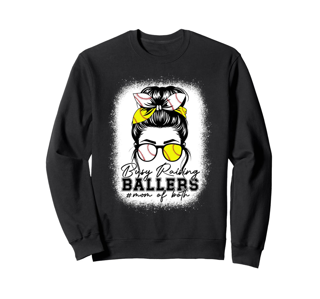 Busy Raising Ballers Baseball Sweatshirt - Fun Novelty Design Men Women - T-Shirt, Sweatshirt, Hoodie