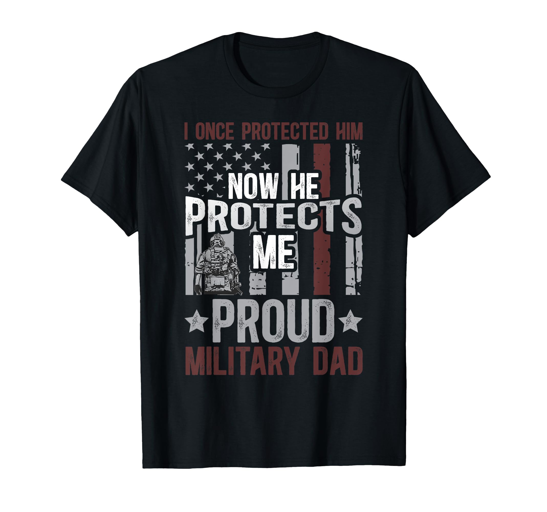 Proud Military Dad American Flag Military T-Shirt - Trendy Graphic Unisex - T-Shirt, Sweatshirt, Hoodie