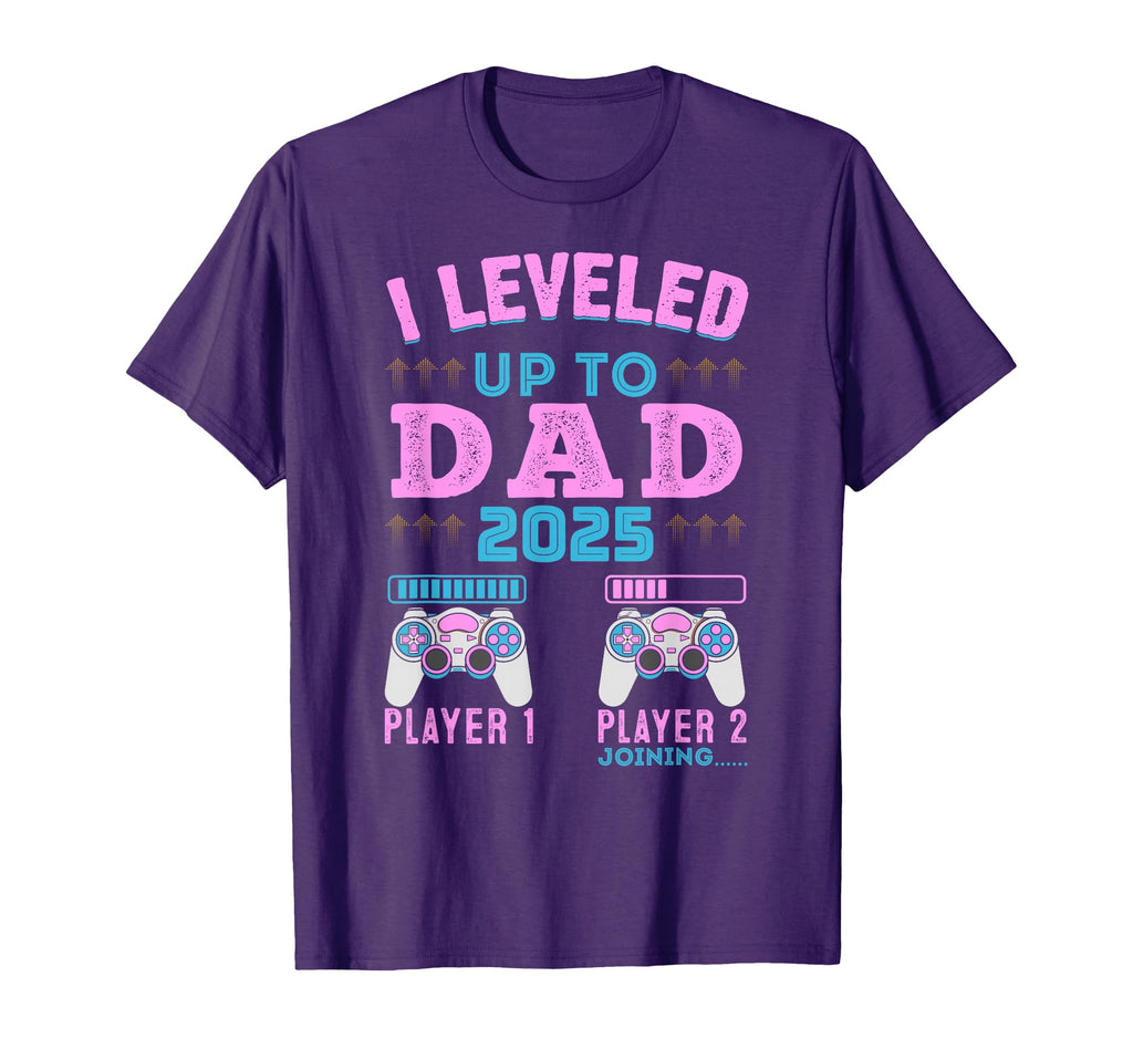 I Leveled Up To Dad 2025 Pregnancy T-Shirt - Fun Novelty Design Unisex - T-Shirt, Sweatshirt, Hoodie