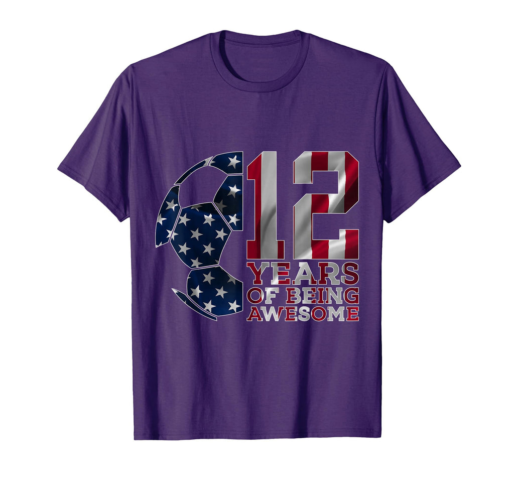 12 Years Being Awesome Soccer 12Th T-Shirt - Minimalist Print Unisex - T-Shirt, Sweatshirt, Hoodie