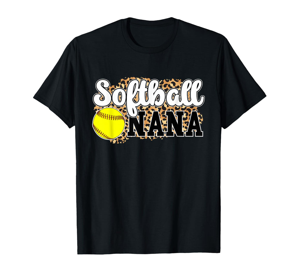 Softball Nana Leopard Nana T-Shirt - Casual Everyday Wear Men Women - T-Shirt, Sweatshirt, Hoodie
