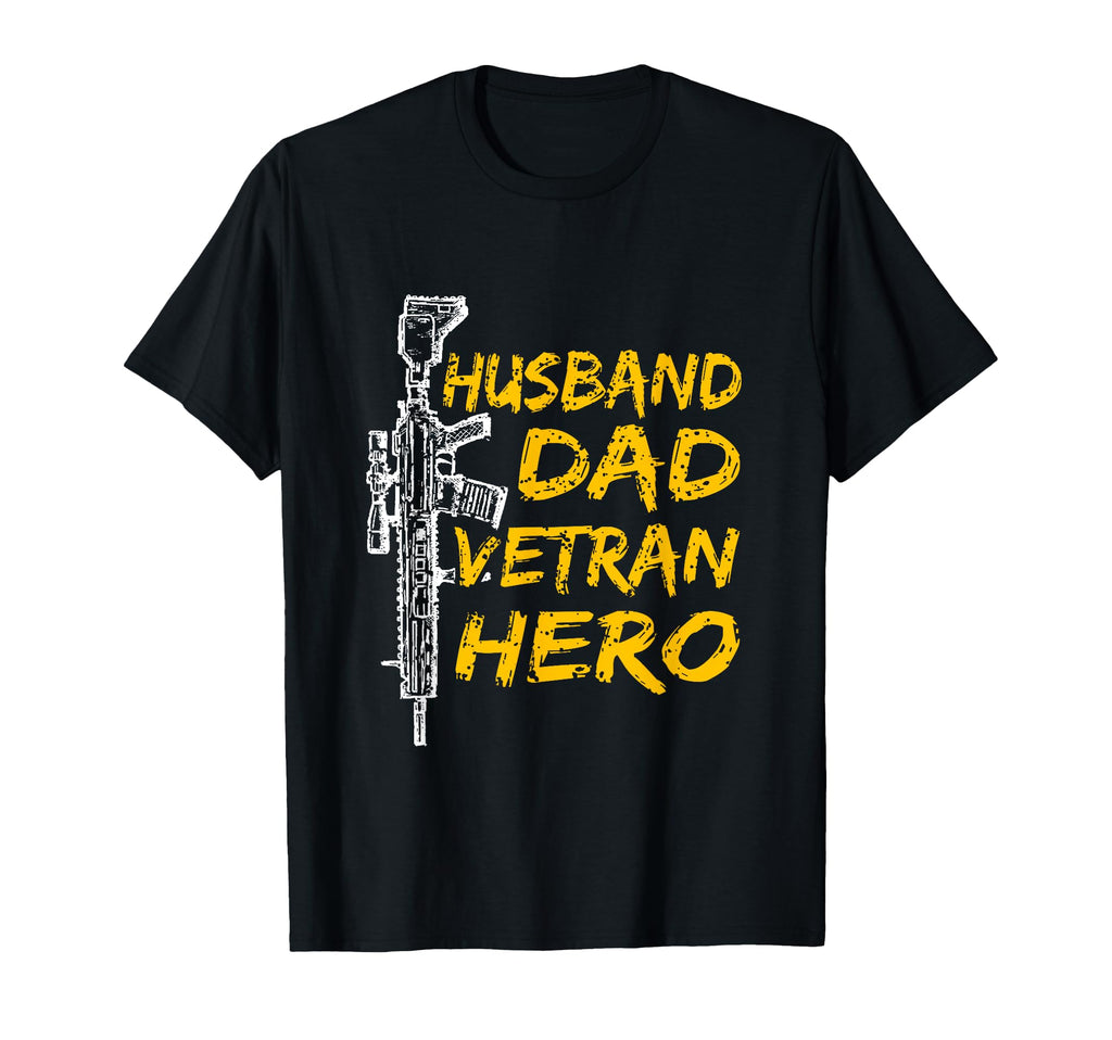 Husband Dad Veteran Hero Rifle T-Shirt - Aesthetic Graphic Men Women - T-Shirt, Sweatshirt, Hoodie