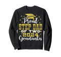 Proud Step Dad Two 2024 Graduate Sweatshirt - Novelty Apparel Men Women - T-Shirt, Sweatshirt, Hoodie