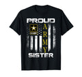 Proud Army Sister American Flag Gift T-Shirt - Minimalist Print Unisex - T-Shirt, Sweatshirt, Hoodie