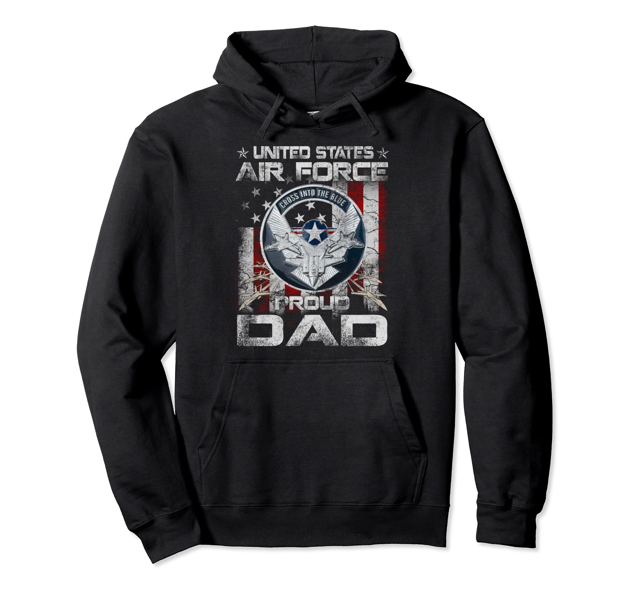 Mens Proud Air Force Dad Military Hoodie - Casual Everyday Wear for Adults - T-Shirt, Sweatshirt, Hoodie