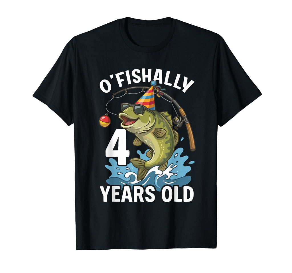 Ofishally 4 Years Old Fishing Birthday T-Shirt - Streetwear Style Unisex - T-Shirt, Sweatshirt, Hoodie