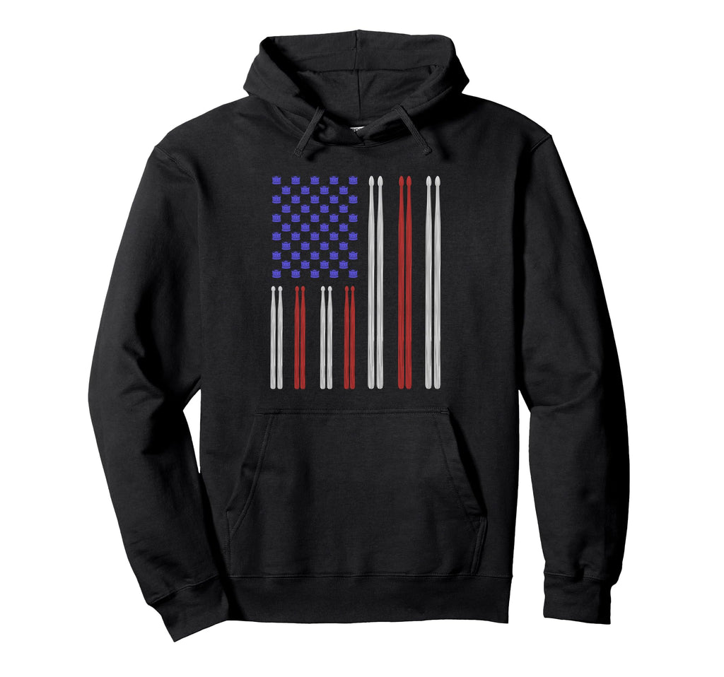 Drummer Drums Usa Flag Drumming Patriotic Hoodie - Custom Art Print Unisex - T-Shirt, Sweatshirt, Hoodie