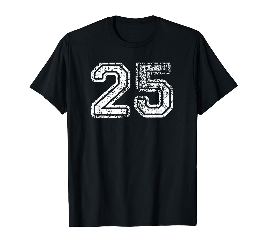 Number 25 Baseball Football Soccer T-Shirt - Custom Art Print for Adults - T-Shirt, Sweatshirt, Hoodie