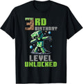 3rd Birthday Level Unlocked Pixel Dab 3 Bday Gamer - Adult & Kids T-Shirts, Sweatshirts & Hoodies apparel design preview 1