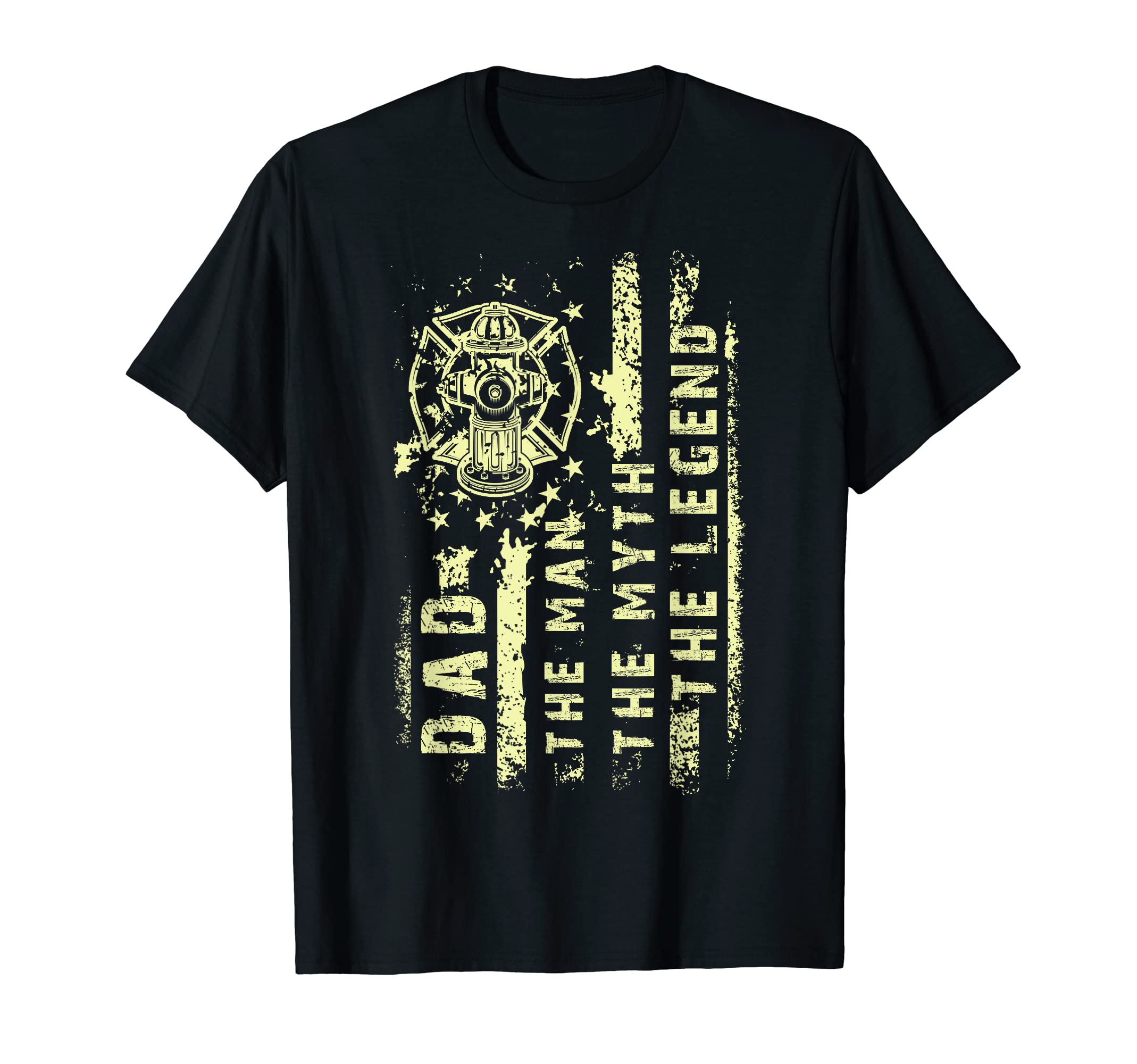 Mens Fathers Day Fire Fighter Dad Myth T-Shirt - Graphic Print Men Women - T-Shirt, Sweatshirt, Hoodie