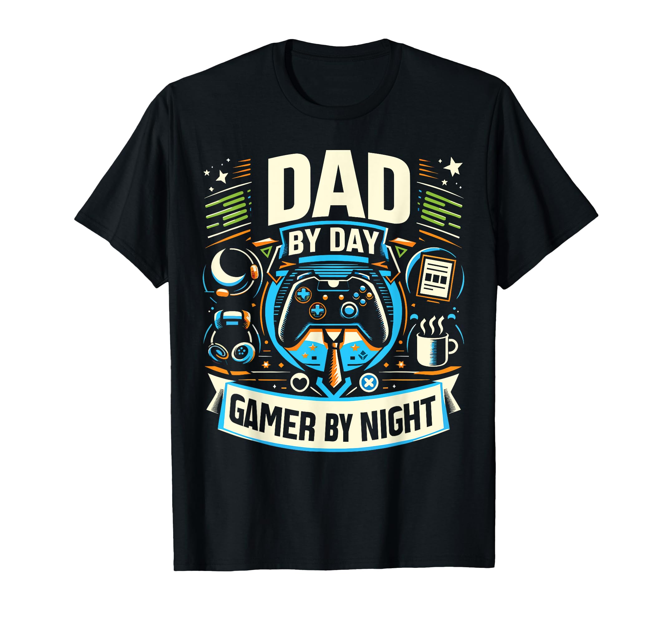 Dad Day Gamer Night Gamer Dad Video T-Shirt - Custom Art Print for Adults - T-Shirt, Sweatshirt, Hoodie