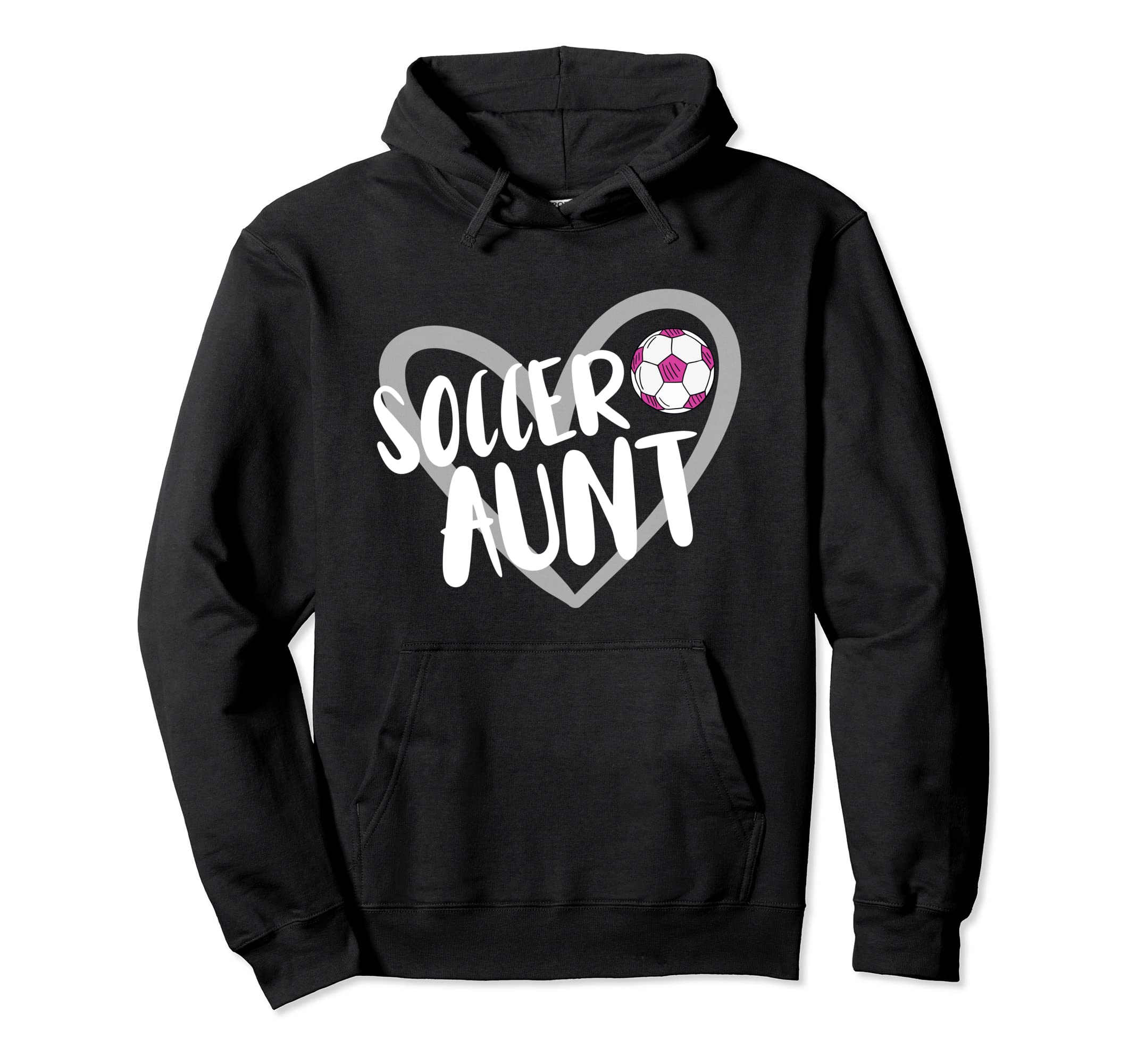 Soccer Aunt Heart Hoodie - Novelty Apparel Unisex - T-Shirt, Sweatshirt, Hoodie