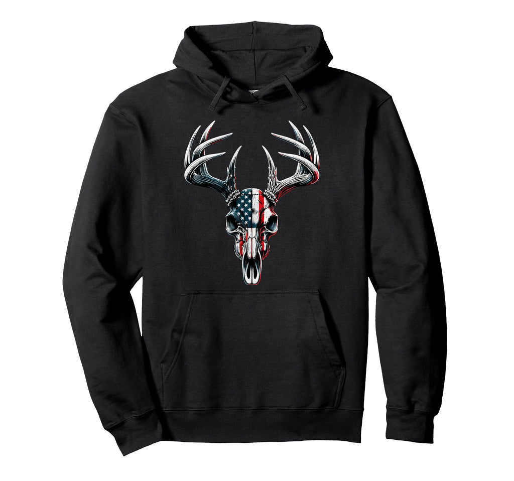 Whitetail Deer Hunting American Flag Buck Hoodie - Streetwear Style Unisex - T-Shirt, Sweatshirt, Hoodie