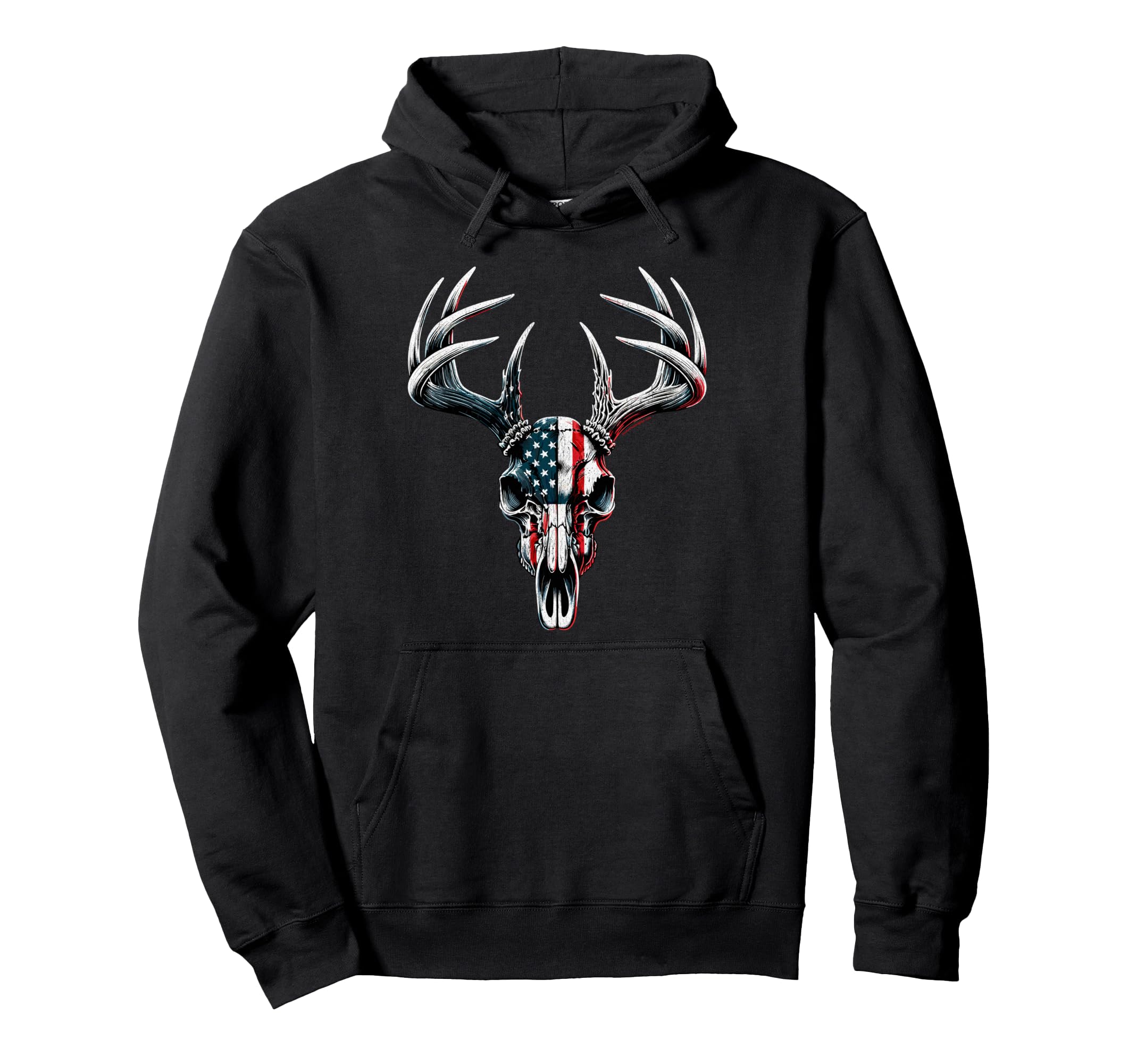 Whitetail Deer Hunting American Flag Buck Hoodie - Streetwear Style Unisex - T-Shirt, Sweatshirt, Hoodie
