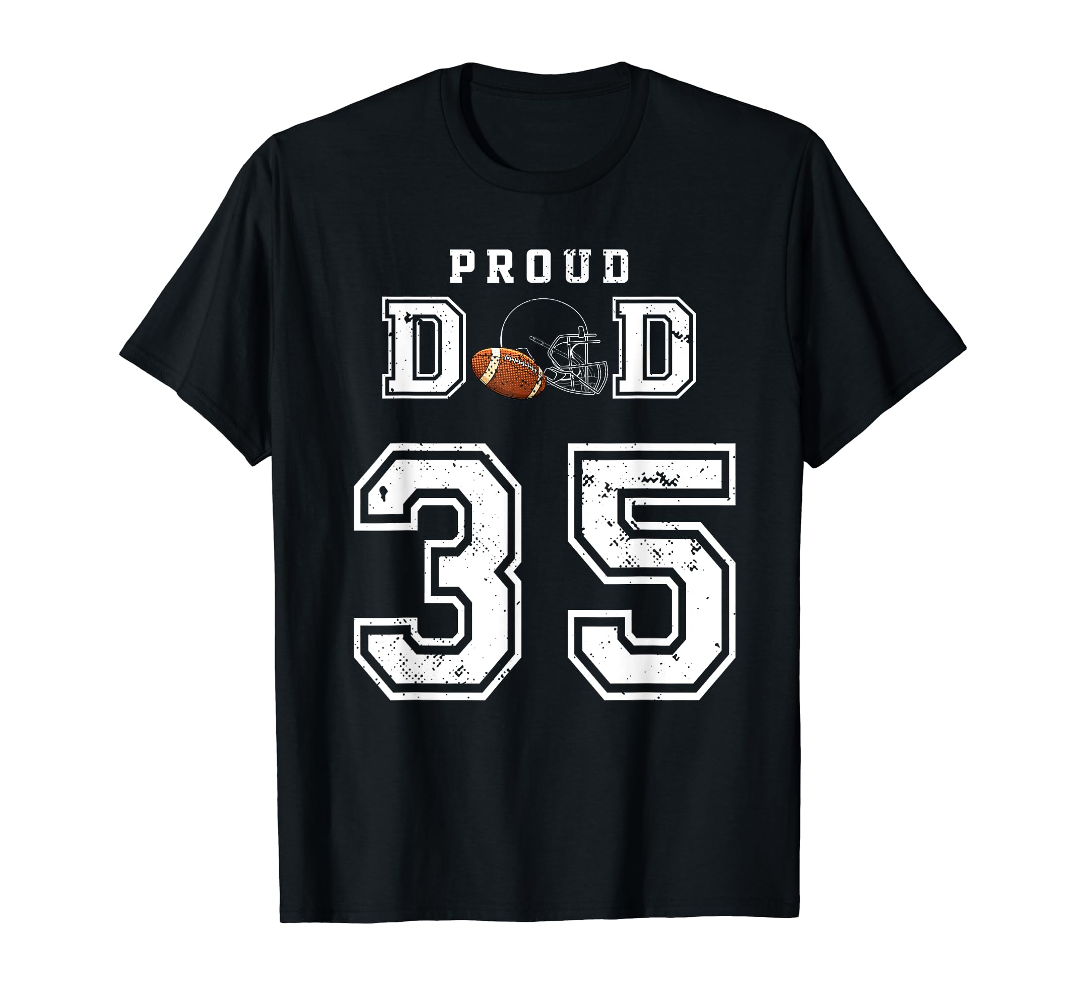 Custom Proud Football Dad Number 35 T-Shirt - Aesthetic Graphic for Adults - T-Shirt, Sweatshirt, Hoodie