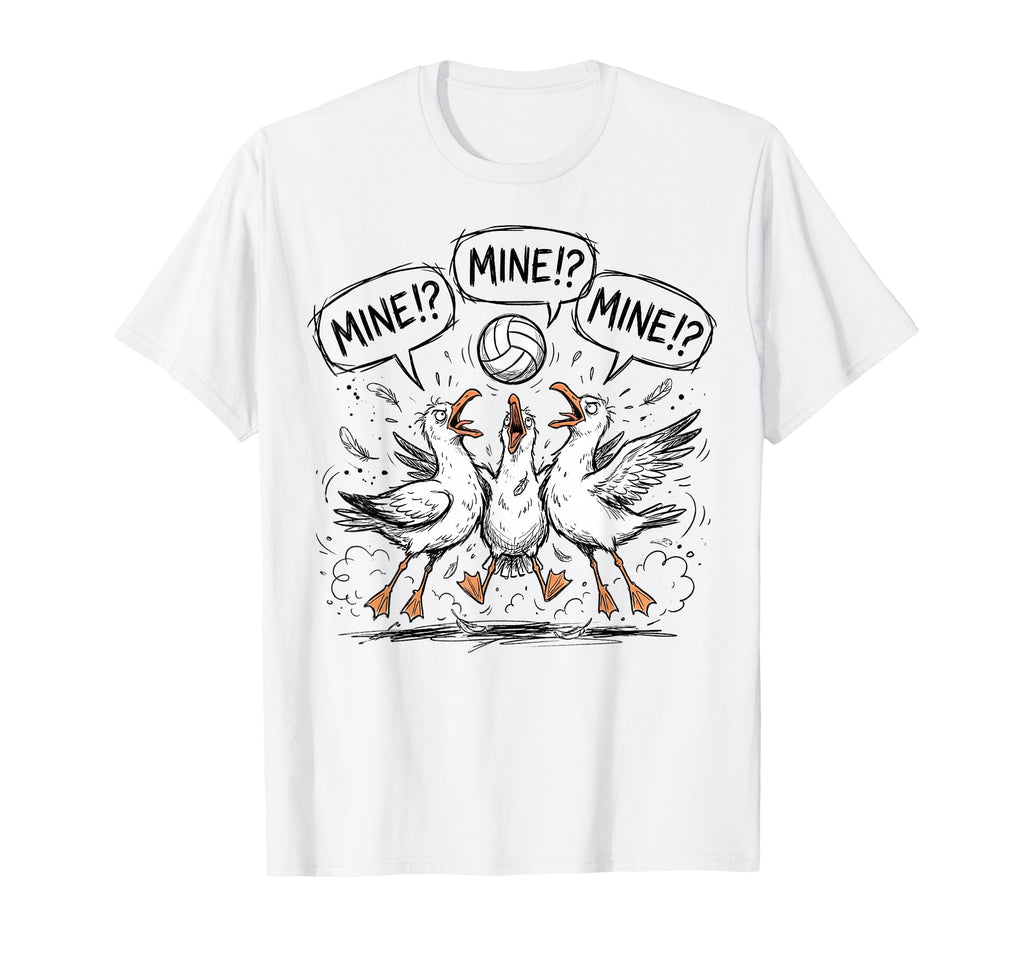 Funny Bird Playing Volleyball Mine T-Shirt - Custom Art Print Men Women - T-Shirt, Sweatshirt, Hoodie