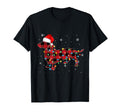 Red Plaid Santa Hat Dachshund Dog Lover T-Shirt - Novelty Apparel Unisex - T-Shirt, Sweatshirt, Hoodie