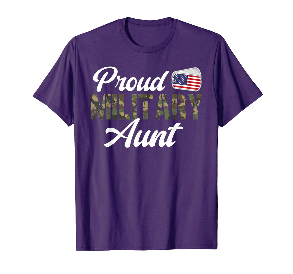 Proud Military Aunt Us Flag Soldier T-Shirt - Custom Art Print Unisex - T-Shirt, Sweatshirt, Hoodie