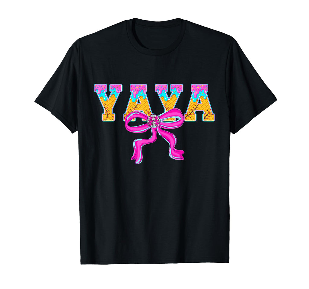 Baseball Yaya Ice Cream Drip Game Day T-Shirt - Custom Art Print Unisex - T-Shirt, Sweatshirt, Hoodie