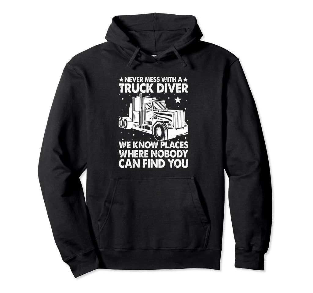 Truck Driver Trucker Freighter Hoodie - Minimalist Print Men Women - T-Shirt, Sweatshirt, Hoodie