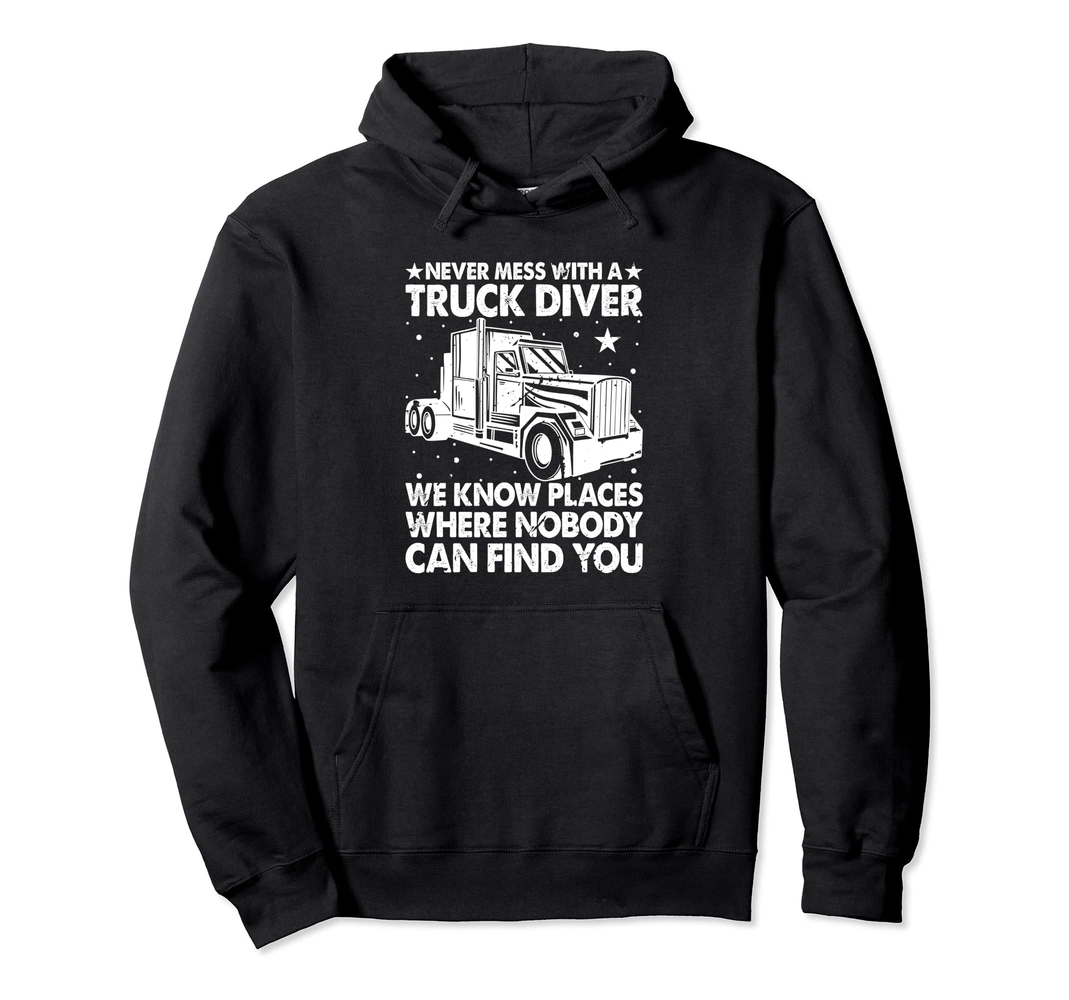 Truck Driver Trucker Freighter Hoodie - Minimalist Print Men Women - T-Shirt, Sweatshirt, Hoodie