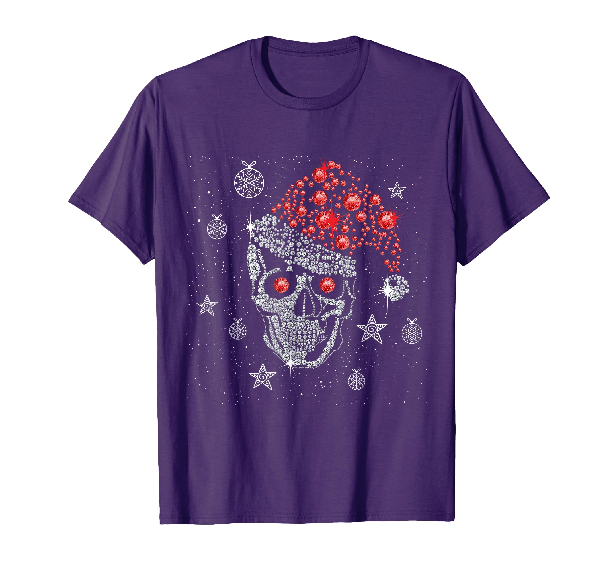 Sugar Skull Santa Hat Pajama Gifts T-Shirt - Custom Art Print for Adults - T-Shirt, Sweatshirt, Hoodie