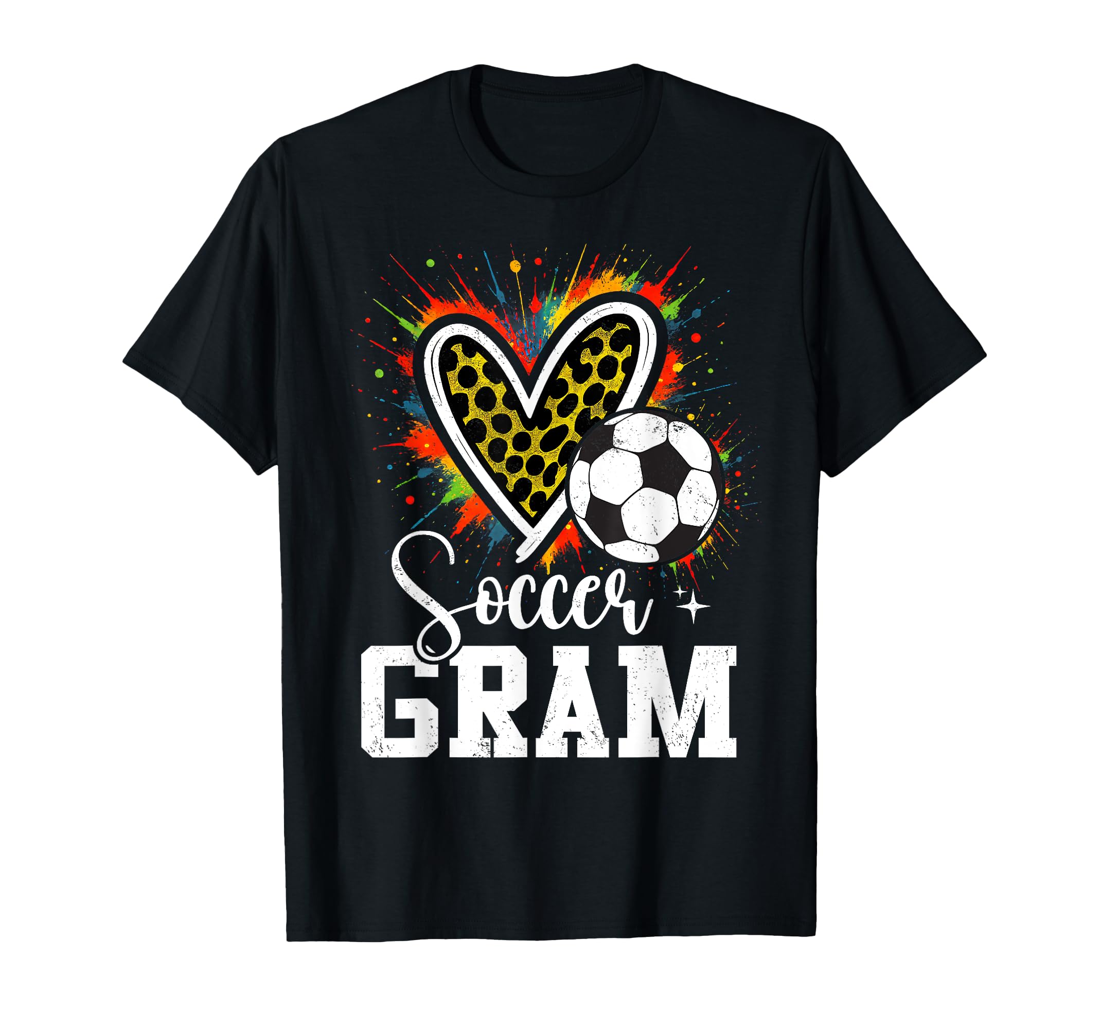 Soccer Gram Grandma Leopard Heart T-Shirt - Minimalist Print Unisex - T-Shirt, Sweatshirt, Hoodie