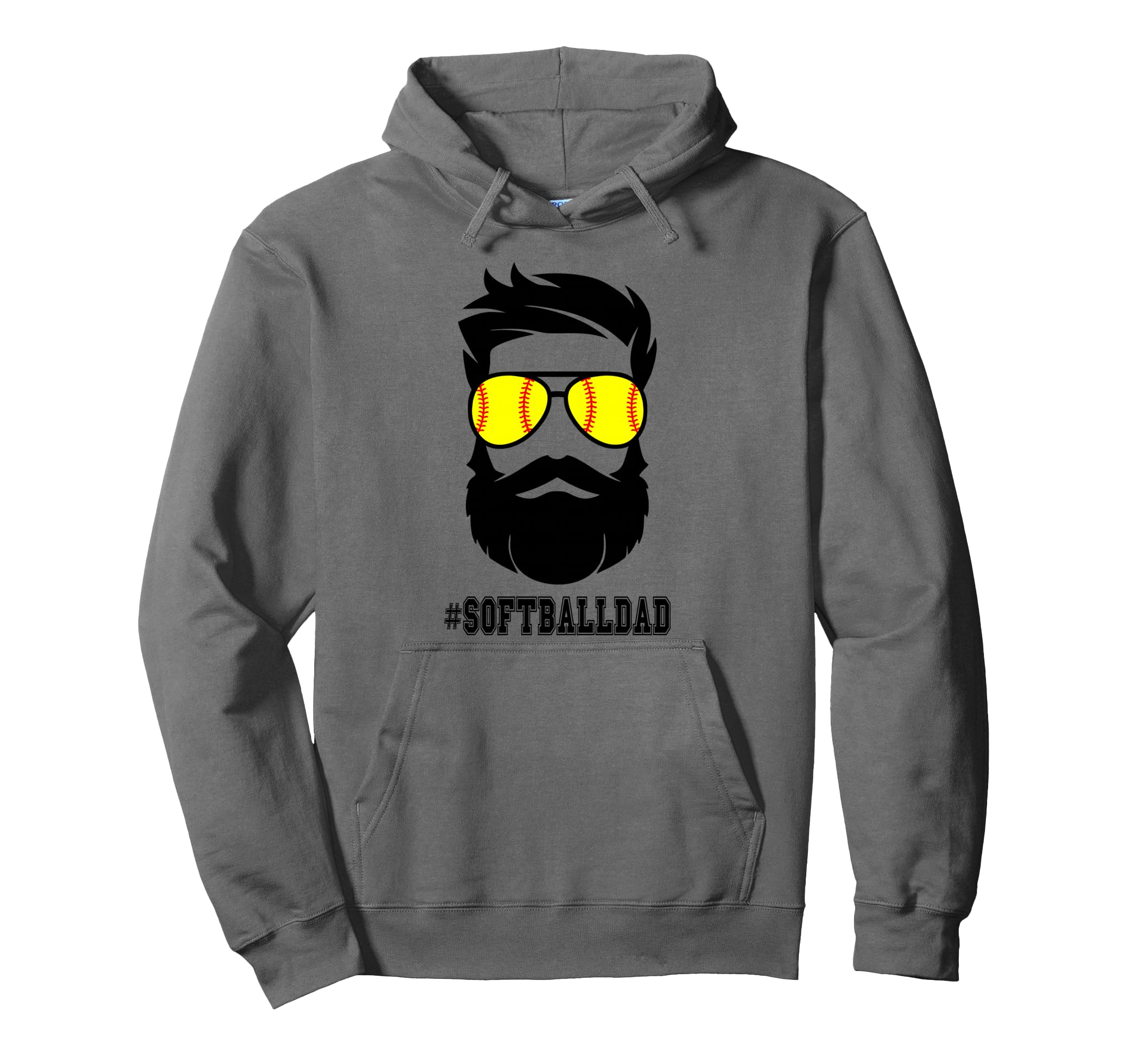 Softball Dad Beard And Sunglasses Hoodie - Unique Graphic Unisex - T-Shirt, Sweatshirt, Hoodie
