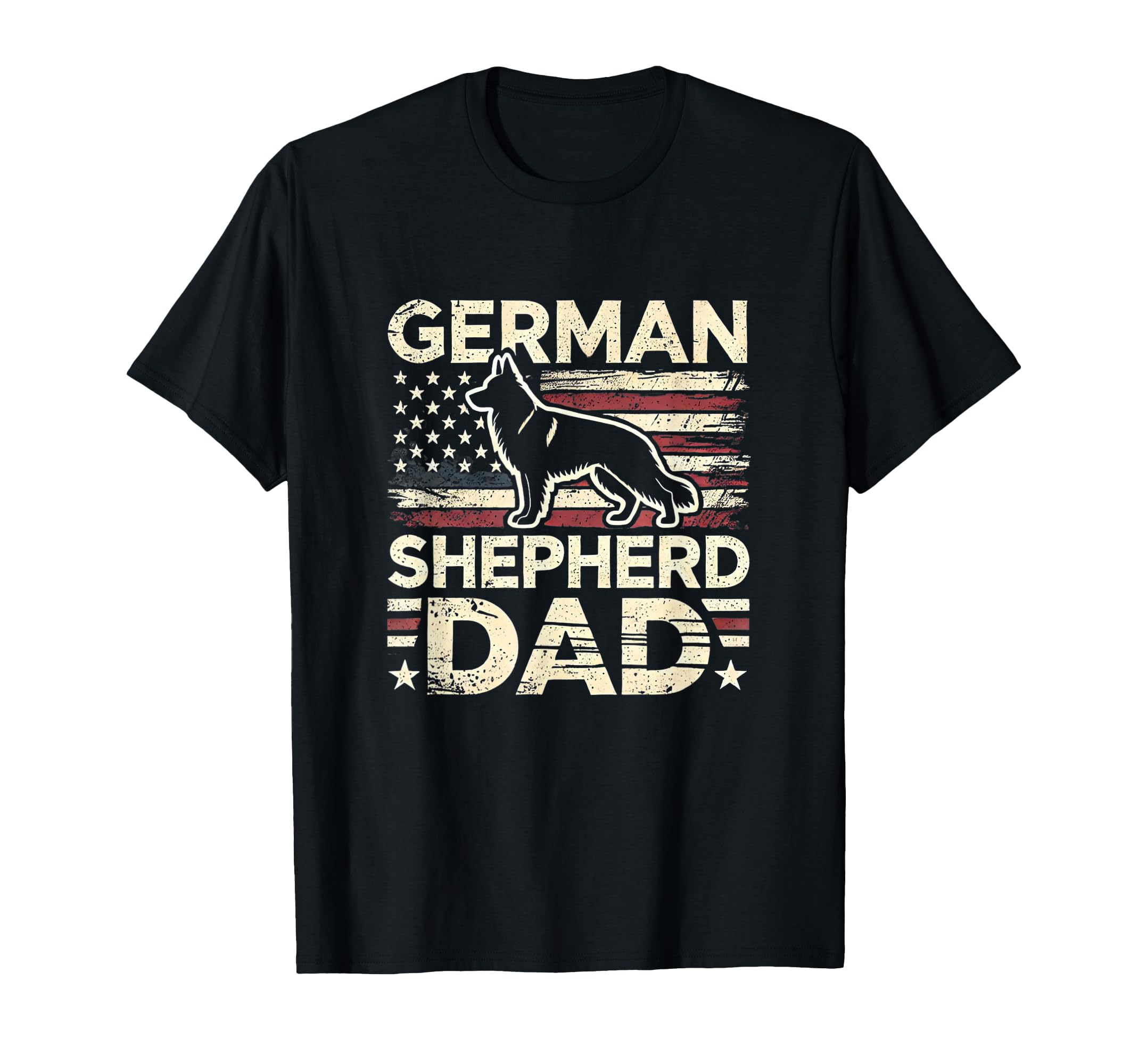 German Shepherd Dad American Flag T-Shirt - Unique Graphic for Adults - T-Shirt, Sweatshirt, Hoodie